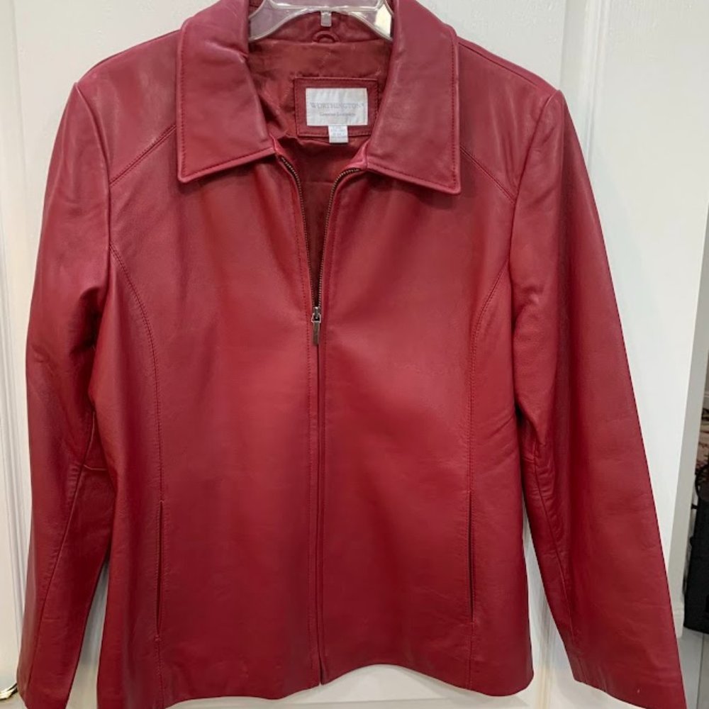 Worthington Lambskin Red Jacket Size XL